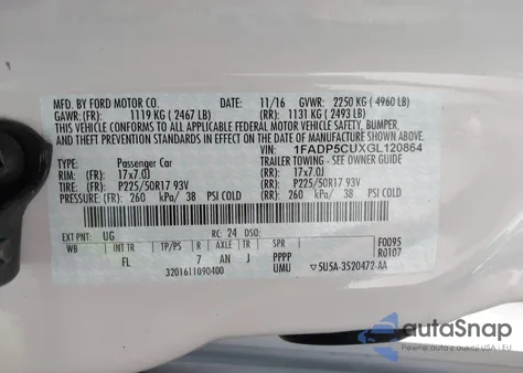 2016 Ford C-Max Energi Sel из США, поврежденный, VIN 1FADP5CUXGL120864